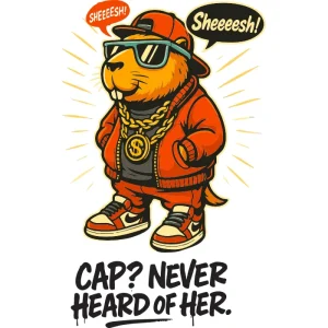 เสื้อยืดลายแคปิบาราฮิปฮอป “Sheeesh!” เท่เกินต้าน สายสตรีทต้องมี!